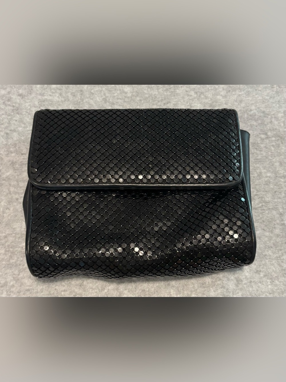 Vintage Whiting And Davis International Black Mesh Bag Needs Strap